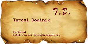 Tercsi Dominik névjegykártya